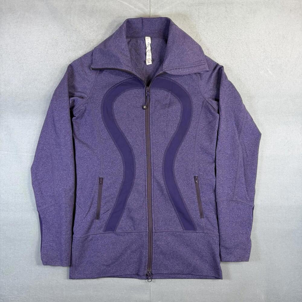 Lululemon In Stride Jacket Womens 6 Heather Purple Full Zip Stretch Gym Yoga - Picture 1 of 8